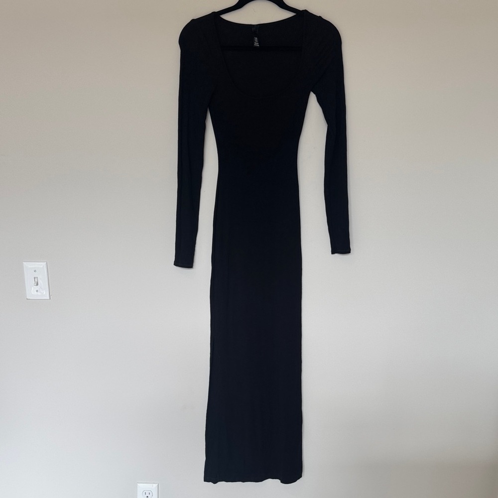 SKIMS Soft Lounge Long Sleeve Maxi Dress with Side Slit - XS